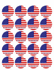 American Flag (Nr2) - Edible Cake Topper, Cupcake Toppers, Strips