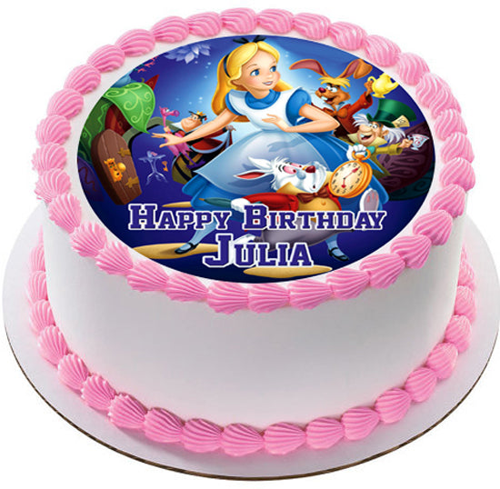 Alice in Wonderland - Edible Cake Topper, Cupcake Toppers, Strips