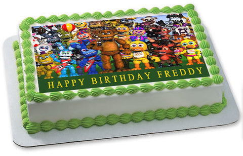 Fnaf World 2 Edible Birthday Cake Topper OR Cupcake Topper, Decor