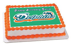 Miami Dolphins - Edible Cake Topper OR Cupcake Topper, Decor