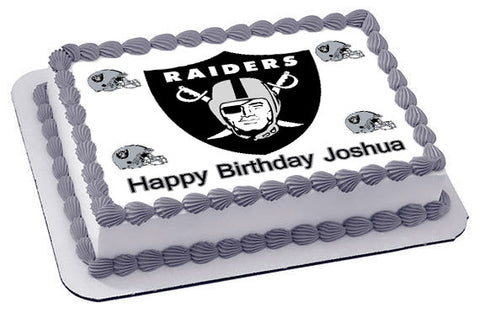 Oakland Raiders - Edible Cake Topper OR Cupcake Topper