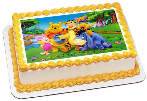 Winnie Pooh - Edible Cake Topper OR Cupcake Topper, Decor