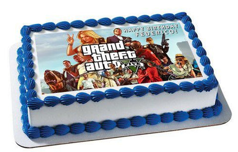 Grand Theft Auto - Edible Cake Topper OR Cupcake Topper, Decor