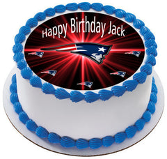 New England Patriots Edible Birthday Cake Topper OR Cupcake Topper, Decor - Edible Prints On Cake (Edible Cake &Cupcake Topper)