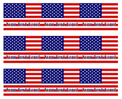 American Flag (Nr2) - Edible Cake Topper, Cupcake Toppers, Strips