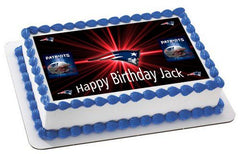 New England Patriots Edible Birthday Cake Topper OR Cupcake Topper, Decor - Edible Prints On Cake (Edible Cake &Cupcake Topper)