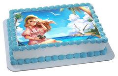 Beautiful Girl Edible Birthday Cake Topper OR Cupcake Topper, Decor - Edible Prints On Cake (Edible Cake &Cupcake Topper)