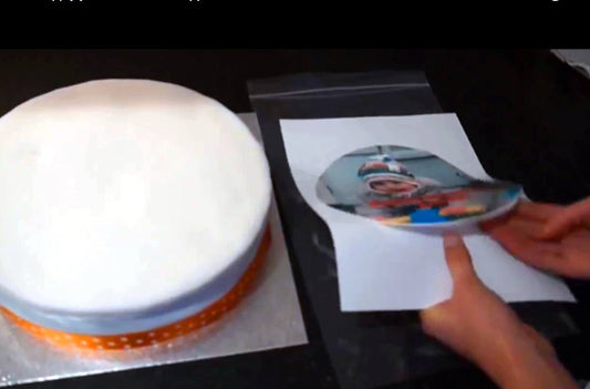 How to apply your edible cake topper (video)