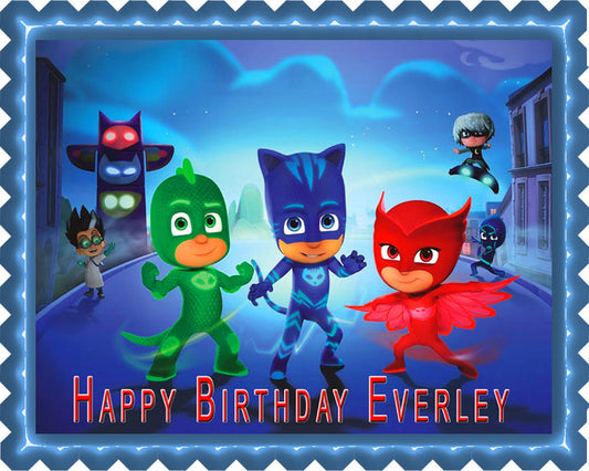 PJ Masks Edible Birthday Cupcake Topper – The Perfect Addition to the PJ Masks Themed Birthday