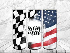 Racing Checkered Flag Patriotic flag Racing Tumbler