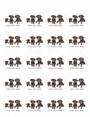 Dog Family - Edible Cake Topper, Cupcake Toppers, Strips