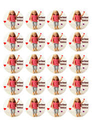 American Girl (Nr1) - Edible Cake Topper, Cupcake Toppers, Strips
