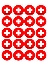 Switzerland flag - Edible Cake Topper, Cupcake Toppers, Strips