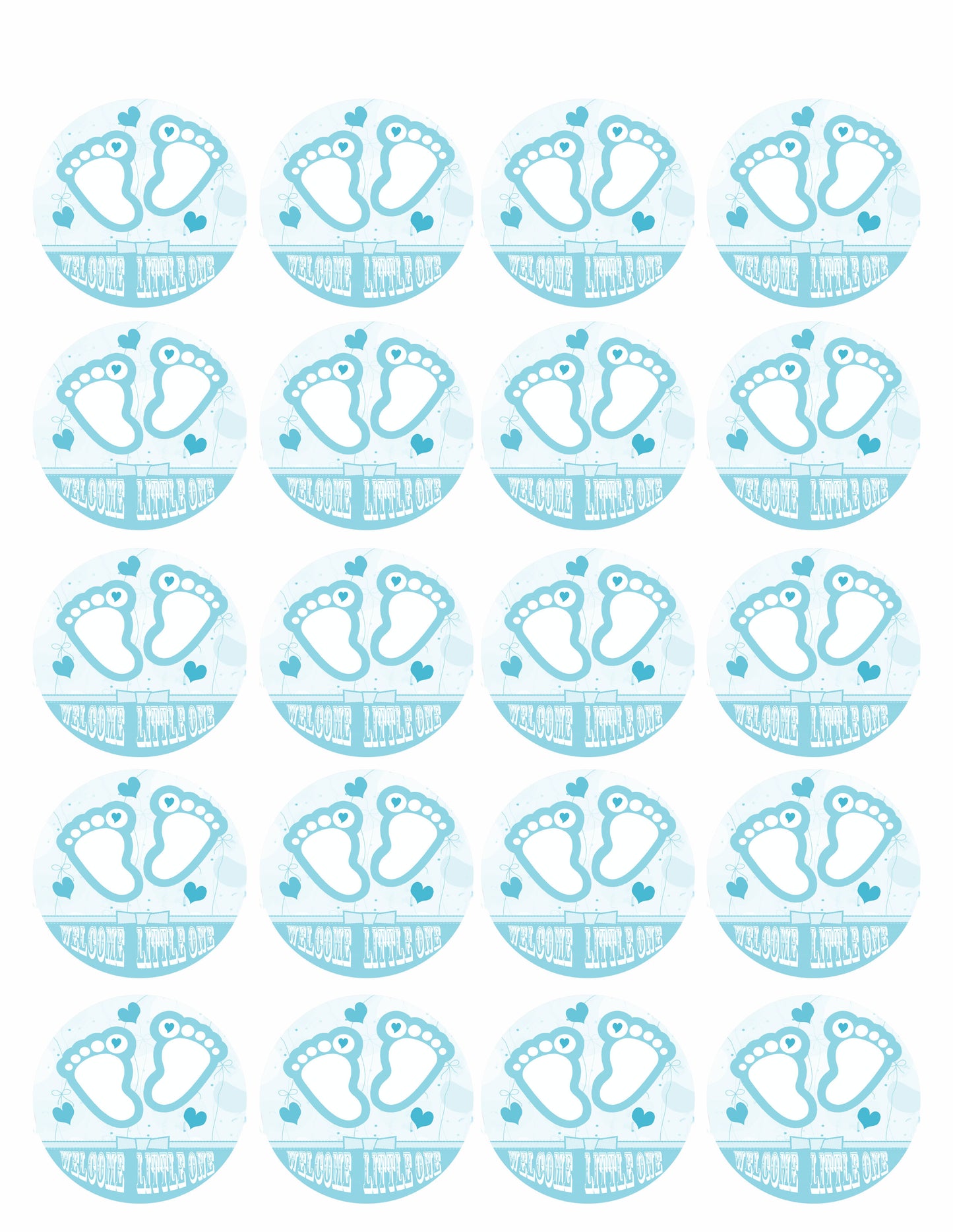 Blue Baby Feet Foot - Edible Cake Topper OR Cupcake Topper, Decor