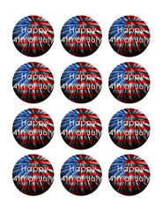 4th of July (Nr3) - Edible Cake Topper, Cupcake Toppers, Strips