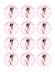 Baby Girl Afro Puffs - Edible Cake Topper, Cupcake Toppers, Strips