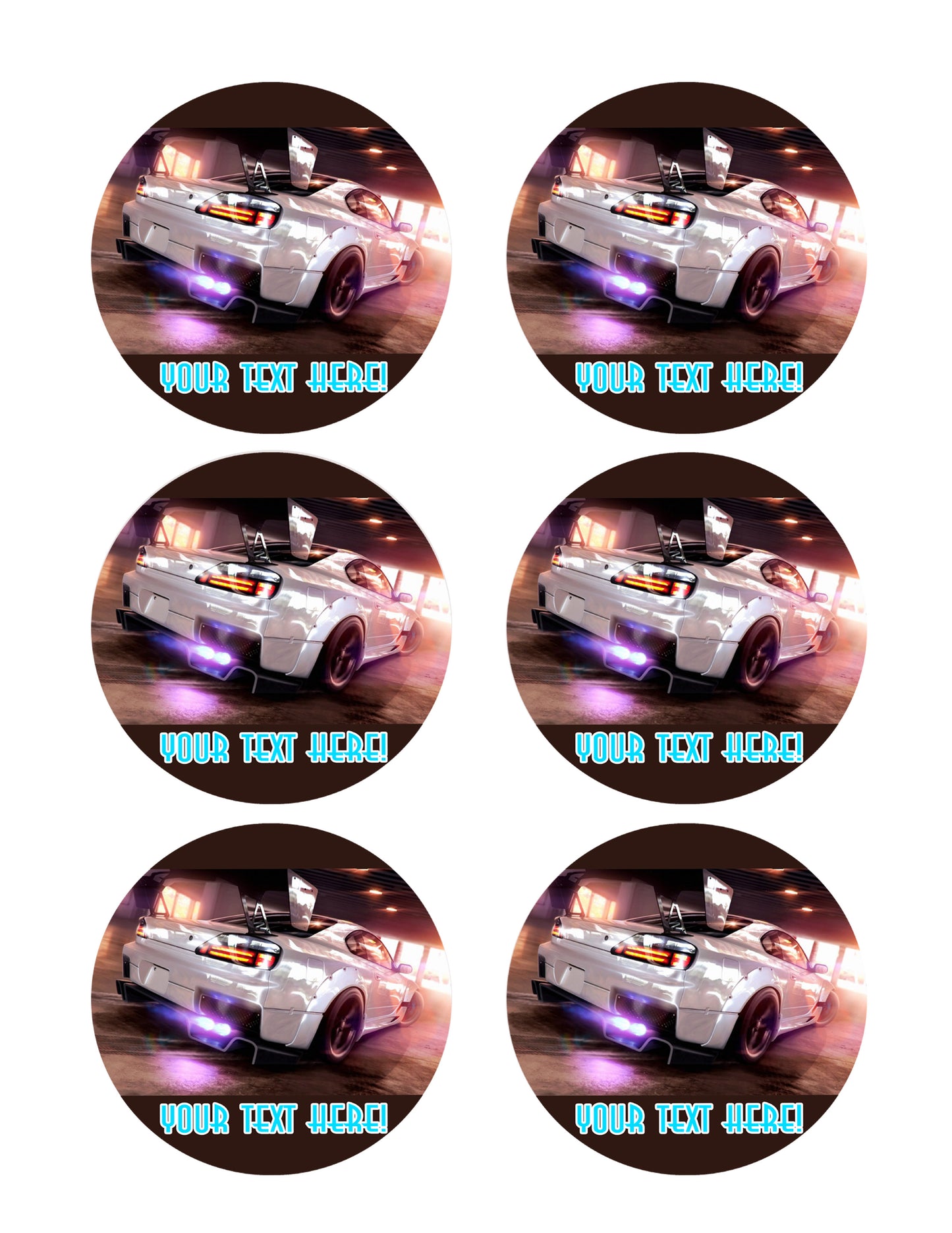 Need For Speed - Edible Cake Topper, Cupcake Toppers, Strips