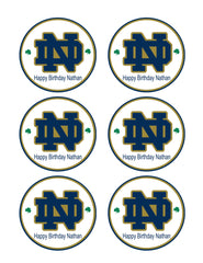 Notre Dame Fighting Irish - Edible Cake Topper OR Cupcake Topper, Decor
