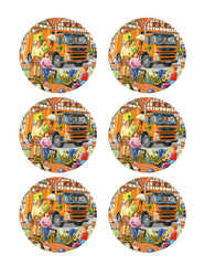 Garbage Truck - Edible Cake Topper, Cupcake Toppers, Strips