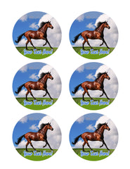 Brown Horse - Edible Cake Topper, Cupcake Toppers, Strips