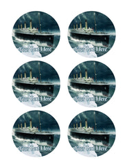 Titanic ship (Nr2) - Edible Cake Topper, Cupcake Toppers, Strips