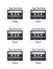 Audio Cassette - Edible Cake Topper, Cupcake Toppers, Strips