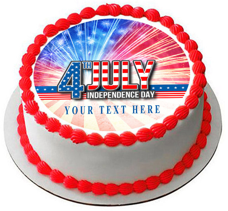 4th of July (Nr4) - Edible Cake Topper, Cupcake Toppers, Strips