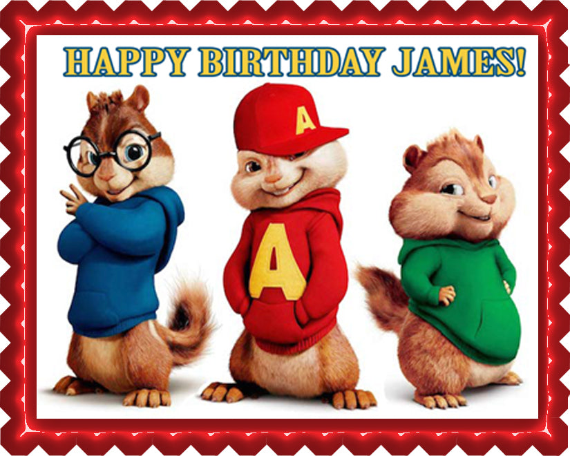 ALVIN AND THE CHIPMUNKS ROAD CHIP (Nr2) - Edible Cake Topper, Cupcake Toppers, Strips