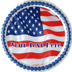 American Flag (Nr1) - Edible Cake Topper, Cupcake Toppers, Strips