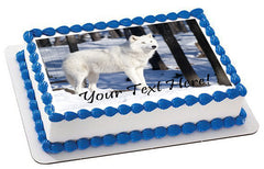 White wolf - Edible Cake Topper, Cupcake Toppers, Strips