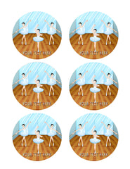Ballet dancers dancing - Edible Cake Topper, Cupcake Toppers, Strips