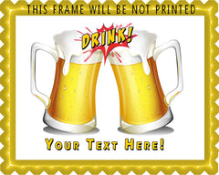 Beers with drink flash icon - Edible Cake Topper, Cupcake Toppers, Strips