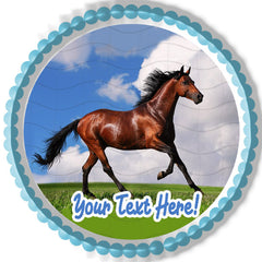 Brown Horse - Edible Cake Topper, Cupcake Toppers, Strips