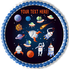 Cartoon Space Elements - Edible Cake Topper, Cupcake Toppers, Strips