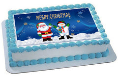 CHRISTMAS 2 Edible Birthday Cake Topper OR Cupcake Topper, Decor - Edible Prints On Cake (Edible Cake &Cupcake Topper)