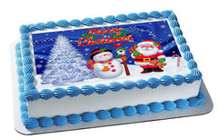 Christmas 8 Edible Birthday Cake Topper OR Cupcake Topper, Decor - Edible Prints On Cake (Edible Cake &Cupcake Topper)