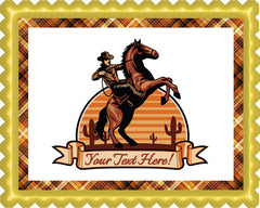 Cowboy Ride a Horse - Edible Cake Topper, Cupcake Toppers, Strips