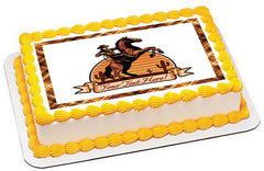 Cowboy Ride a Horse - Edible Cake Topper, Cupcake Toppers, Strips