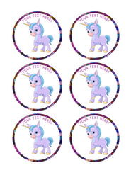 Cute Baby Unicorn - Edible Cake Topper, Cupcake Toppers, Strips
