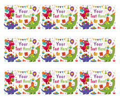 Cute Dinosaurs Birthday - Edible Cake Topper, Cupcake Toppers, Strips