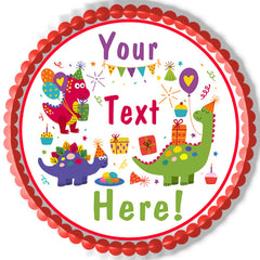 Cute Dinosaurs Birthday - Edible Cake Topper, Cupcake Toppers, Strips