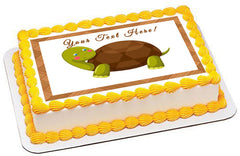 Cute Turtle - Edible Cake Topper, Cupcake Toppers, Strips