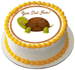 Cute Turtle - Edible Cake Topper, Cupcake Toppers, Strips