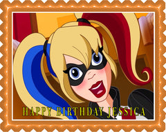 D.C. Super Hero Harley Quinn - Edible Cake Topper, Cupcake Toppers, Strips