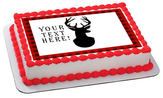 Deer Black Cut Silhouette - Edible Cake Topper OR Cupcake Topper, Decor
