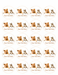 Dog and Cat - Edible Cake Topper, Cupcake Toppers, Strips