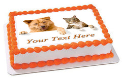 Dog and Cat - Edible Cake Topper, Cupcake Toppers, Strips