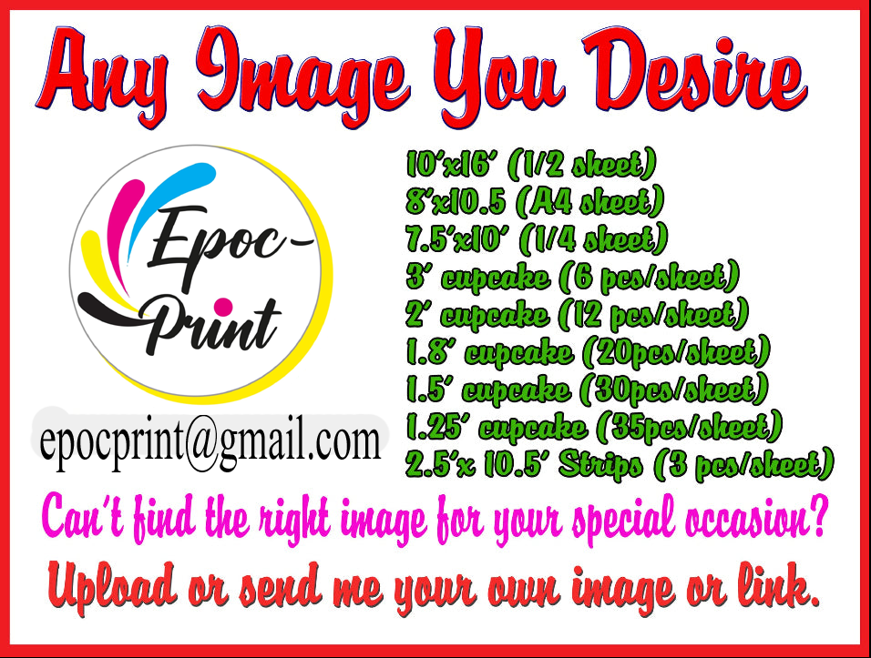Custom Order with your uploaded picture - We can make any picture into a cake topper that you upload
