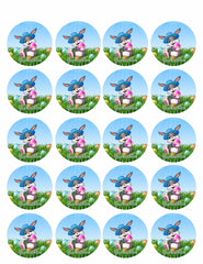 Easter Bunny with Egg - Edible Cake Topper, Cupcake Toppers, Strips