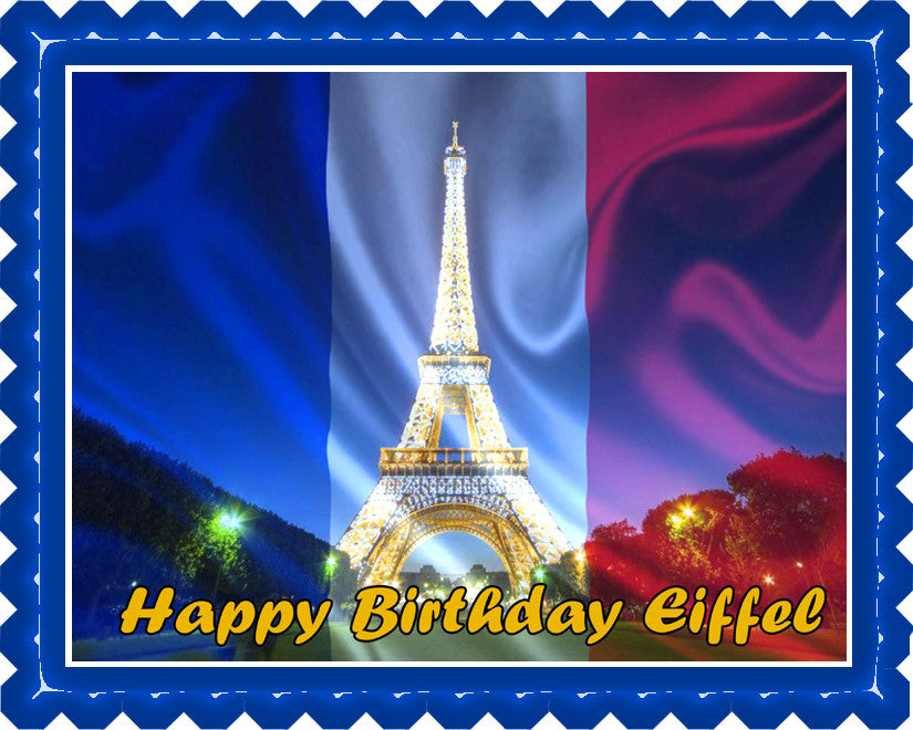 Eiffel Tower - Edible Cake Topper OR Cupcake Topper, Decor